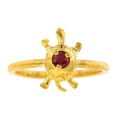 Antique Ruby Turtle Ring