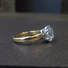 Vintage Solitaire Engagement Ring, Cushion 2.08ct