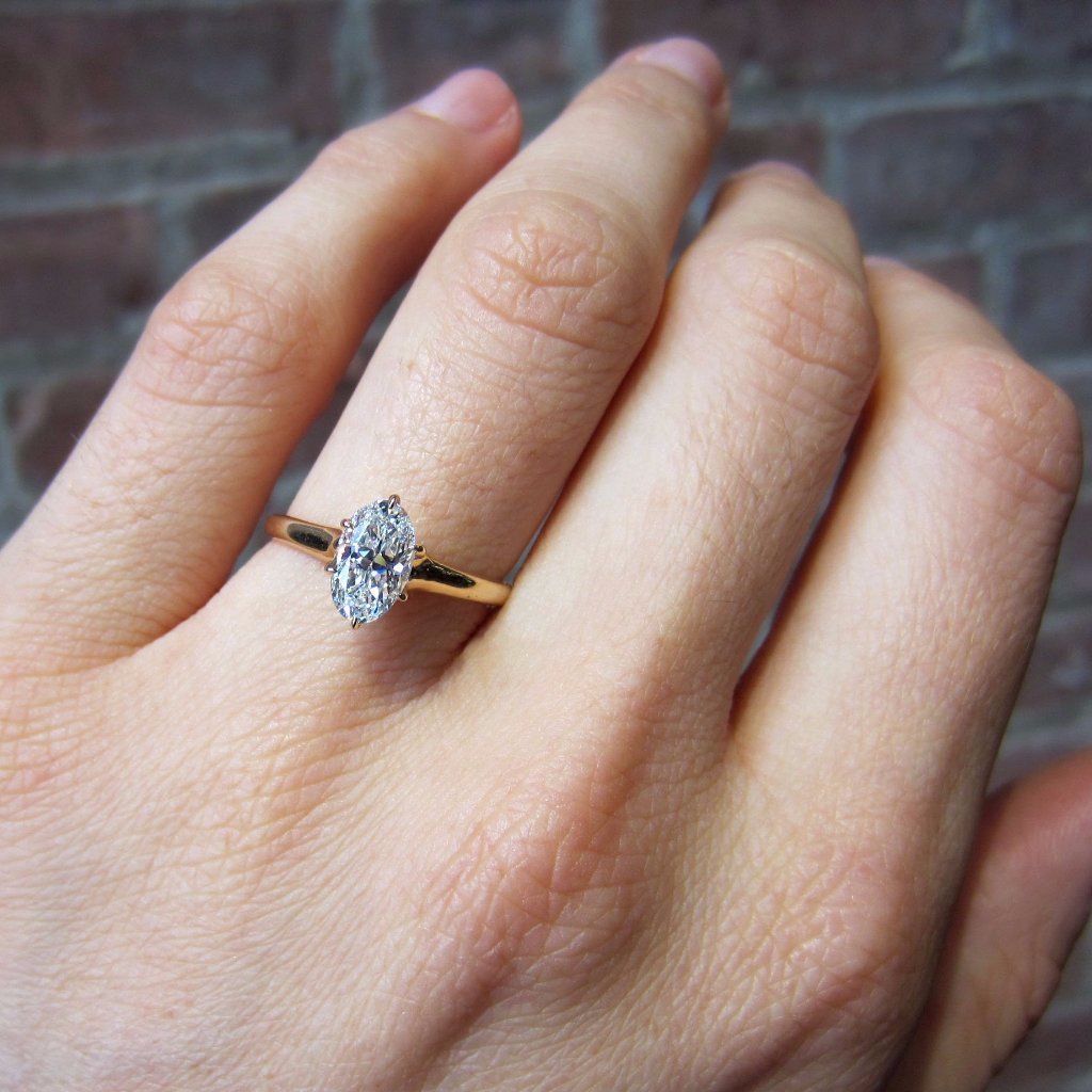 Vintage Oval Solitaire Engagement Ring, 1.02ct