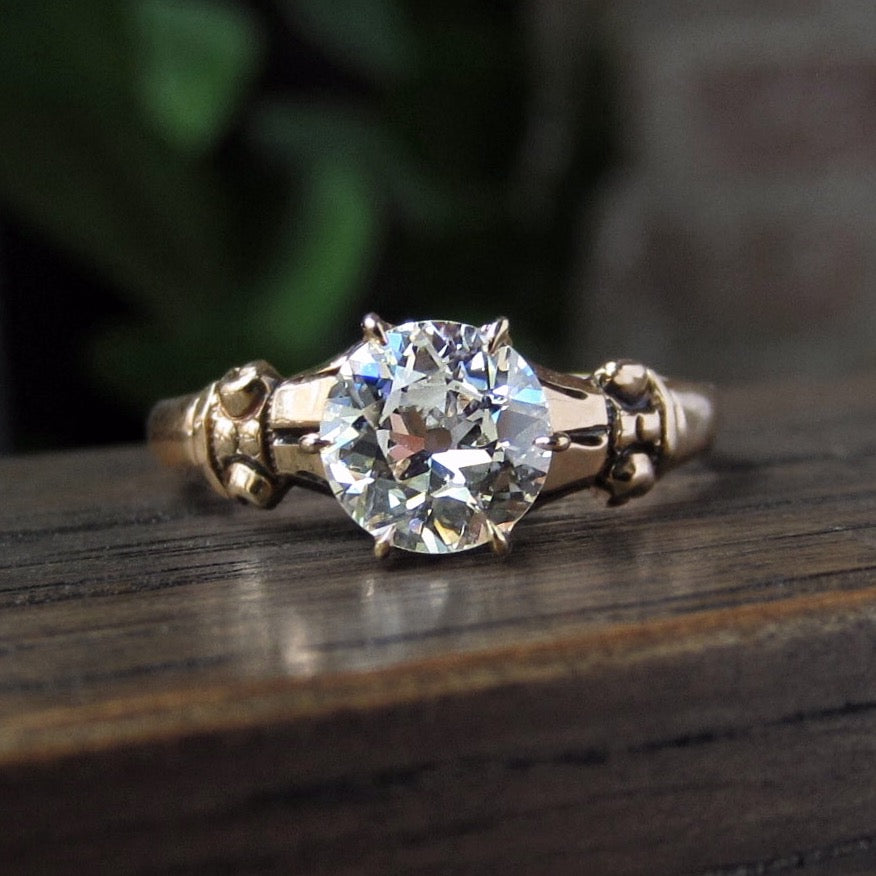 Victorian Engagement Ring, Old Euro 0.83ct