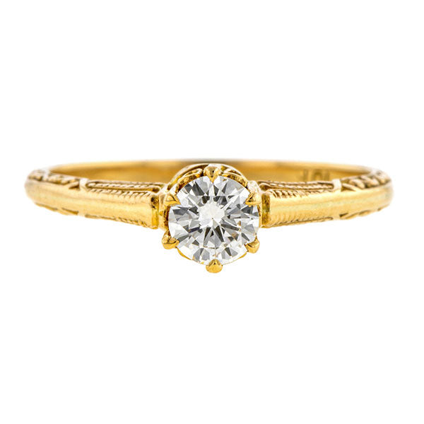 Vintage Engagement Ring, RBC 0.33ct