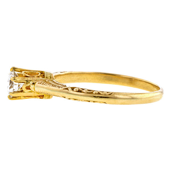 Vintage Engagement Ring, RBC 0.33ct