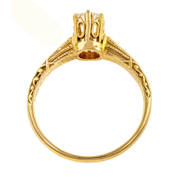 Vintage Engagement Ring, RBC 0.33ct