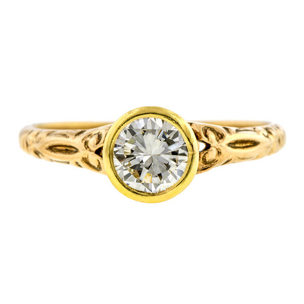 Vintage Engagement Ring, RBC 0.57ct