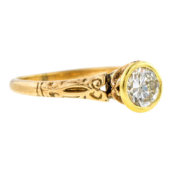 Vintage Engagement Ring, RBC 0.57ct