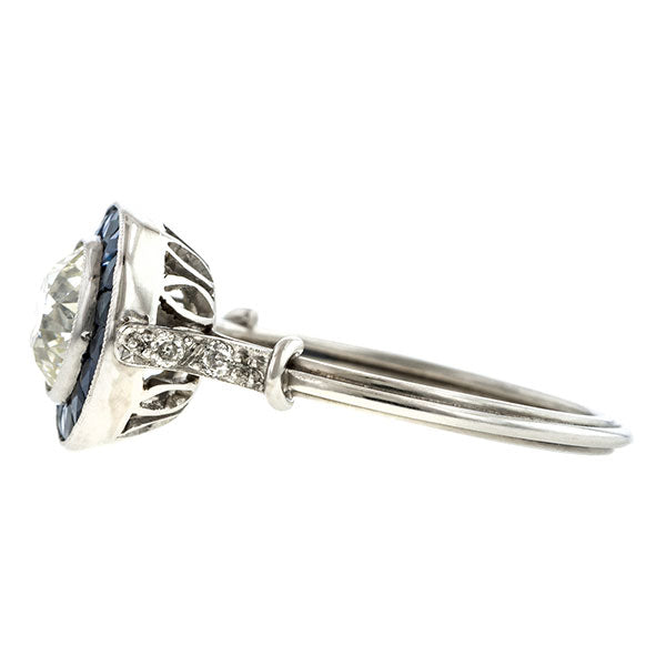Art Deco Style Engagement Ring, Old European 1.25ct.