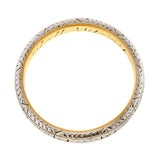 Vintage Patterned Wedding Band Ring 