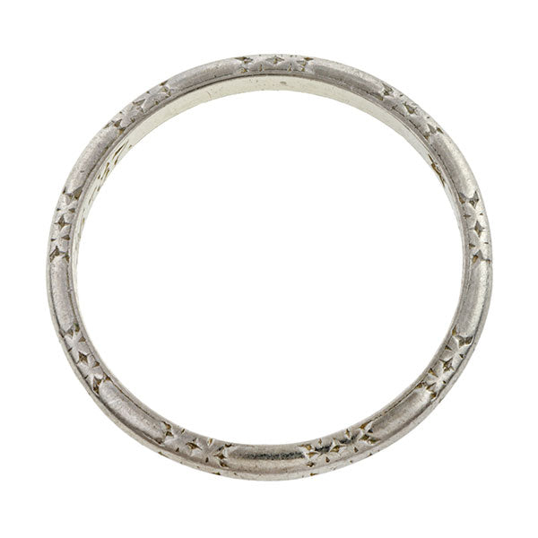 Vintage Patterned Wedding Band Ring