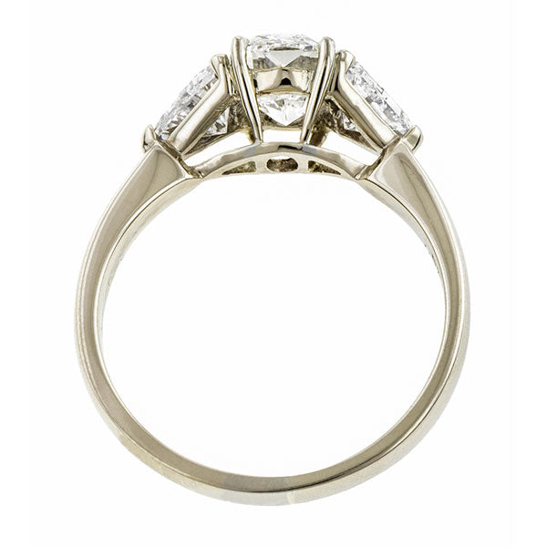 Estate Three Stone Diamond Ring, Cushion cut 1.52ct: