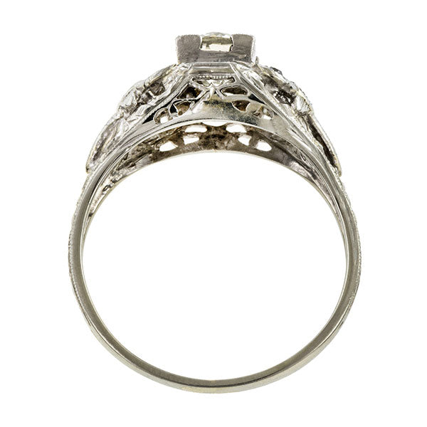 Vintage Engagement Ring, Old Euro 0.65ct