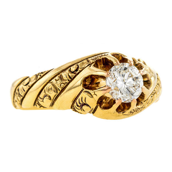Victorian Solitaire Engagement Ring, RBC 0.72ct