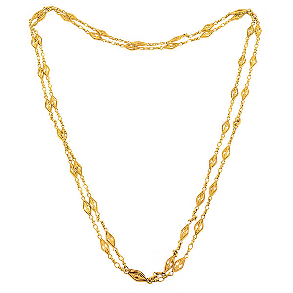 Fancy Link Long Chain Necklace