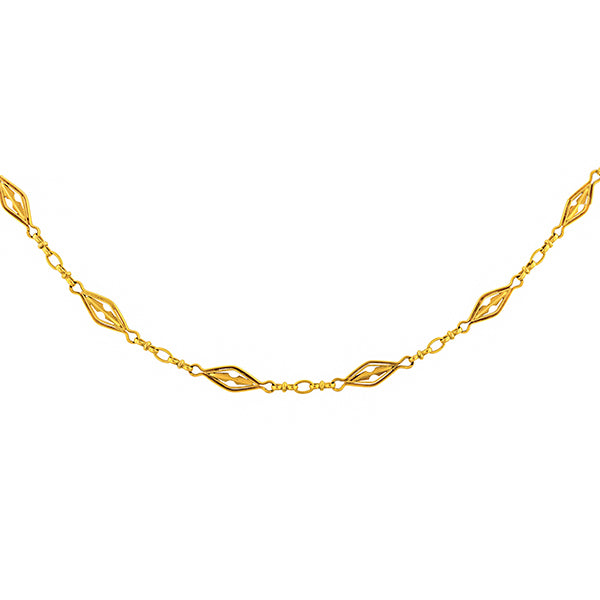 Fancy Link Long Chain Necklace