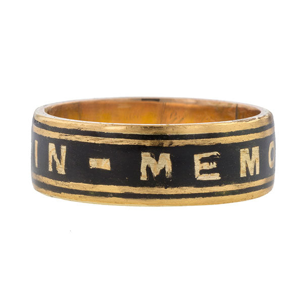 Victorian Black Enamel Mourning Ring