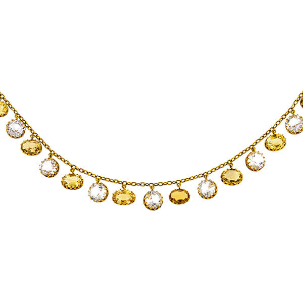 Victorian Citrine & Rock Crystal Necklace