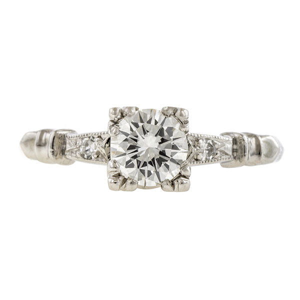 Vintage Engagement Ring, RBC 0.50ct.