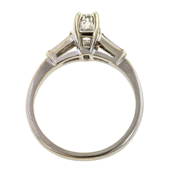 Vintage Engagement Ring, Emerald cut 0.30ct