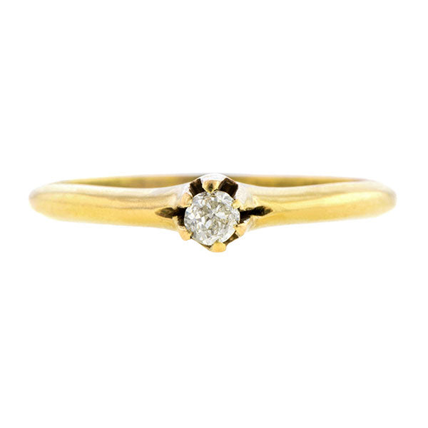 Antique Solitaire Engagement Ring, Old Mine 0.12ct