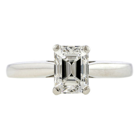 Vintage Tiffany & Co. Solitaire Engagement Ring, Emerald cut 1.16ct