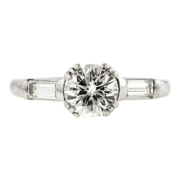 Vintage Engagement Ring, RBC 0.93ct