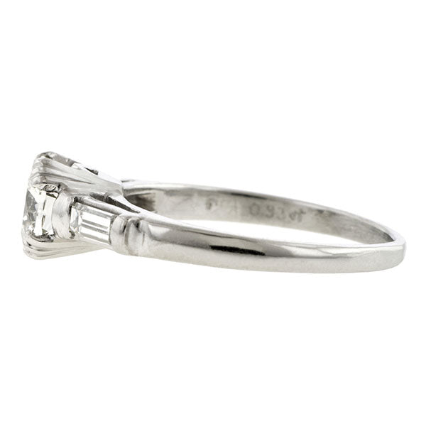 Vintage Engagement Ring, RBC 0.93ct