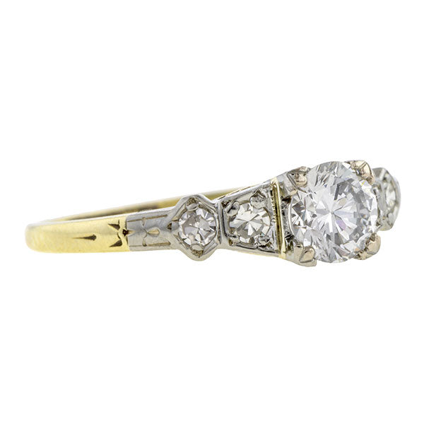 Vintage Solitaire Engagement Ring, RBC 0.51ct