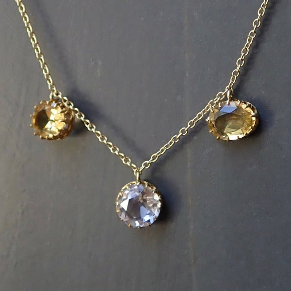 Victorian Citrine and Rock Crystal Necklace set in 18k gold from Doyle & Doyle 106763N