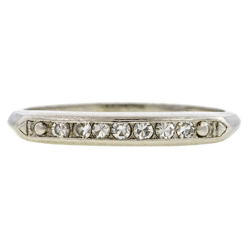 Vintage ring: a Platinum Diamond Wedding Band sold by Doyle & Doyle vintage and antique jewelry boutique.
