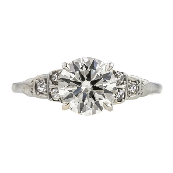 Vintage Engagement Ring, RBC 1.24ct