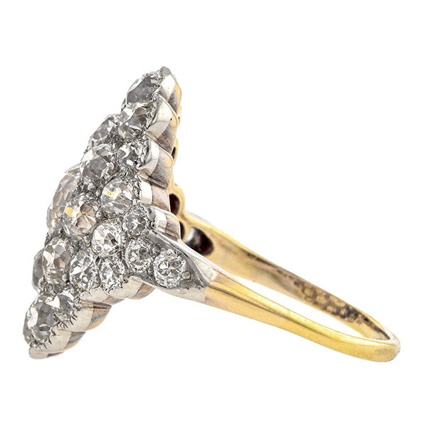 Edwardian Diamond Cluster Ring sold by Doyle and Doyle an antique and vintage jewelry boutique
