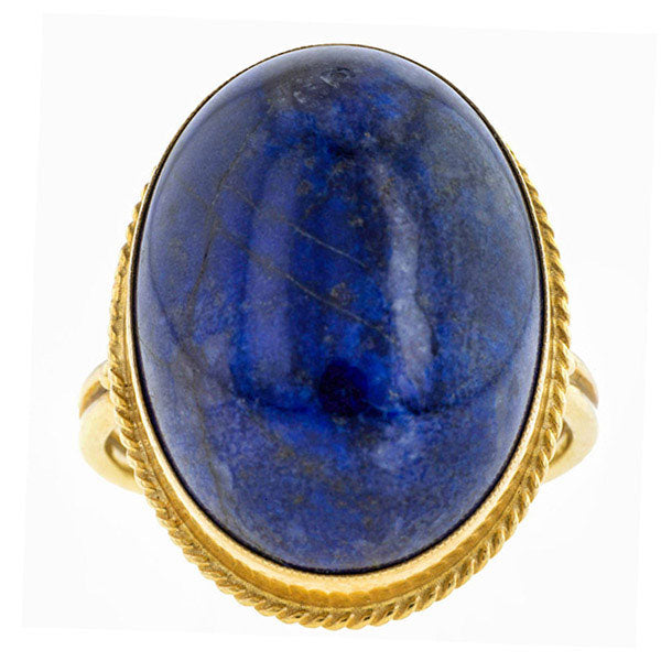 Vintage Oval Cabochon Lapis Ring