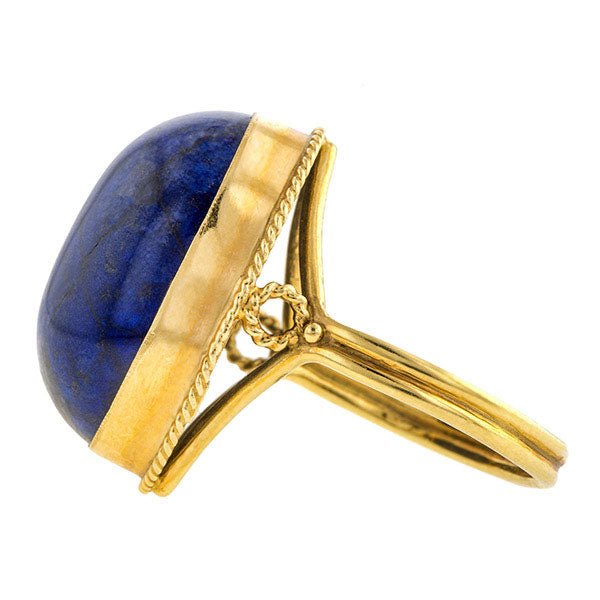 Vintage Oval Cabochon Lapis Ring