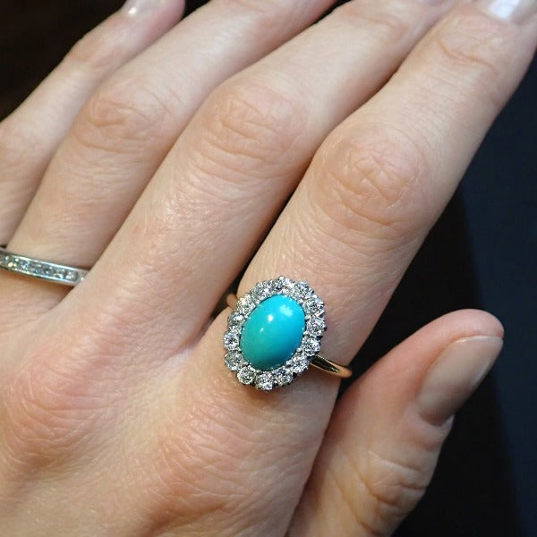 Antique Victorian Turquoise & Diamond Ring from Doyle & Doyle antique jewelry