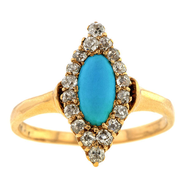 Antique Turquoise & Diamond Ring