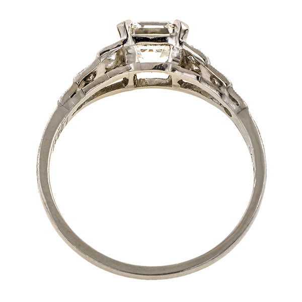 Vintage Engagement Ring, Asscher Cut 1.03