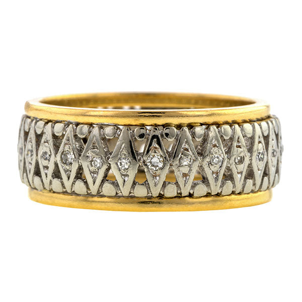 Vintage Diamond Wedding Band Ring, sold by Doyle & Doyle vintage and antique jewelry boutique.