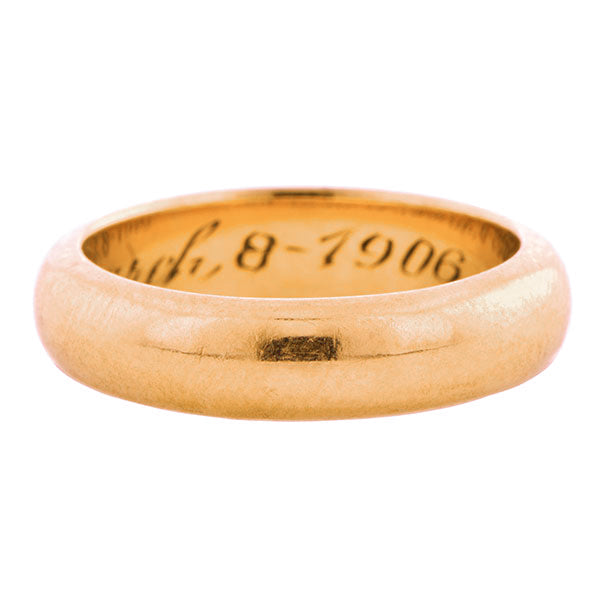 Antique Edwardian Wedding Band Ring, Rose Gold, sold by Doyle & Doyle an antique and vintage jewelry store.