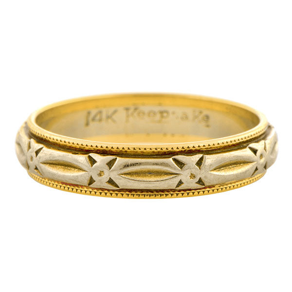 Vintage Two-toned Wedding Band Ring