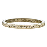 Vintage Platinum Patterned Wedding Band Ring sold by Doyle & Doyle vintage and antique jewelry boutique.