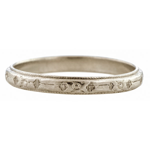 Vintage ring: a Platinum Wedding Band sold by Doyle & Doyle vintage and antique jewelry boutique.