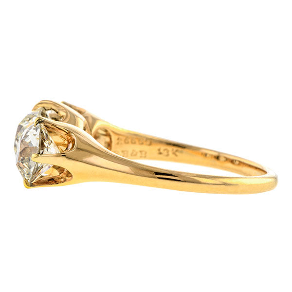 Antique Three Stone Engagement Ring, Old Euro 1.04ct