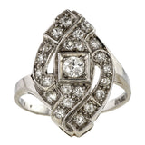 Vintage ring: a Platinum Old European Cut  Diamond Dinner Ring sold by Doyle & Doyle vintage and antique jewelry boutique.