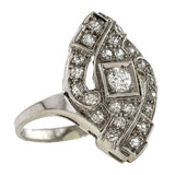 Vintage ring: a Platinum Old European Cut  Diamond Dinner Ring sold by Doyle & Doyle vintage and antique jewelry boutique.