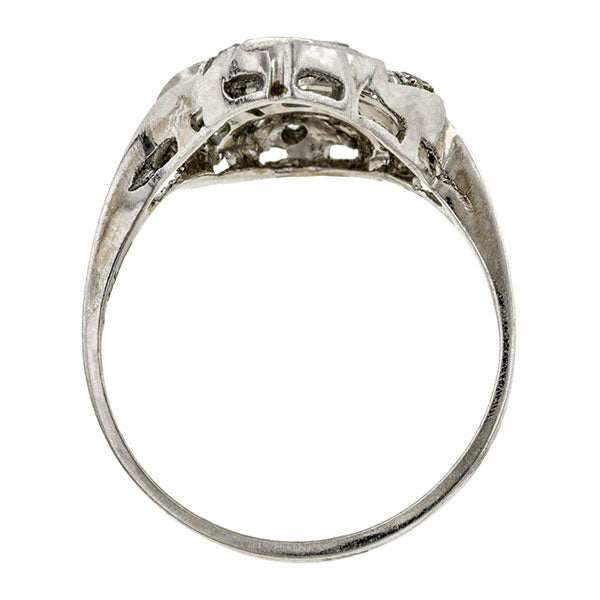 Vintage ring: a Platinum Old European Cut  Diamond Dinner Ring sold by Doyle & Doyle vintage and antique jewelry boutique.