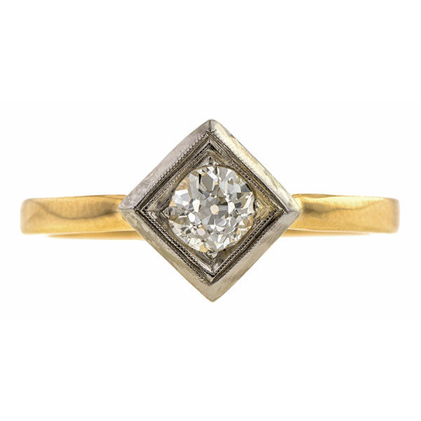 Vintage ring: a Yellow Gold Old European Cut Diamond 0.28ct Solitaire Engagement Ring sold by Doyle & Doyle vintage and antique jewelry boutique.