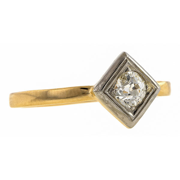 Vintage ring: a Yellow Gold Old European Cut Diamond 0.28ct Solitaire Engagement Ring sold by Doyle & Doyle vintage and antique jewelry boutique.