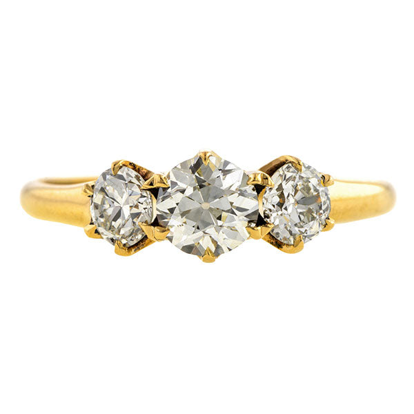 Antique Three Stone Diamond Engagement Ring