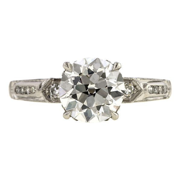 Antique Engagement Ring, Old European cut diamond 1.81ct