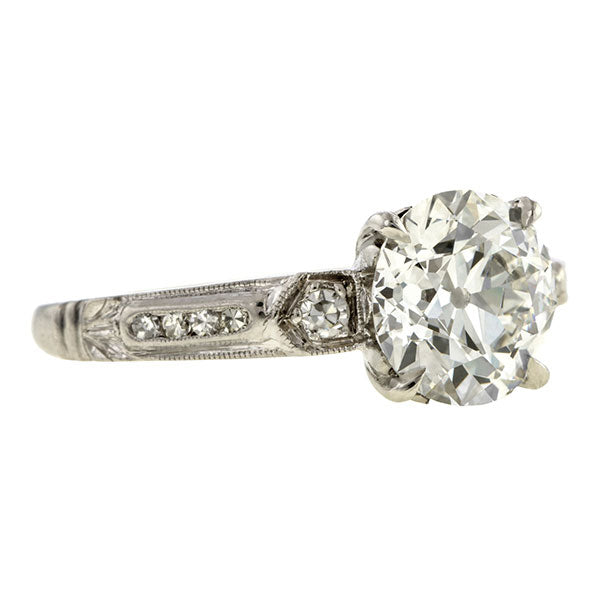 Antique Engagement Ring, Old European cut diamond 1.81ct