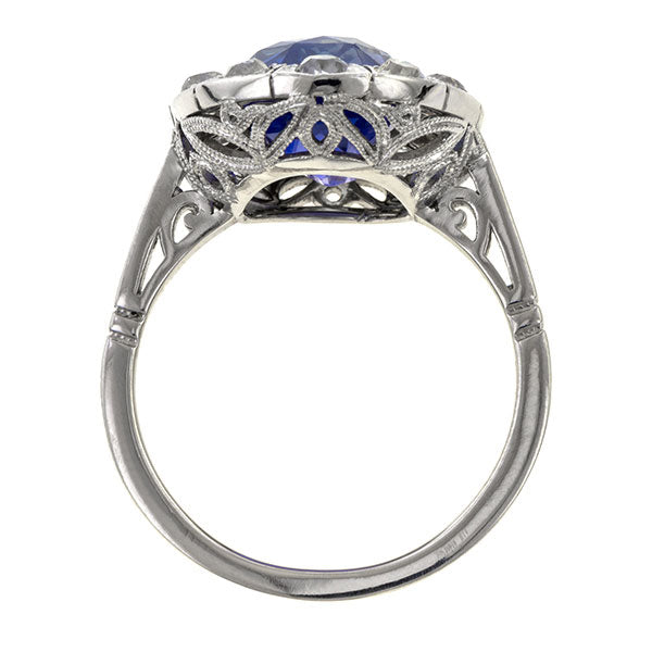 Art Deco Natural Sapphire & Diamond Ring